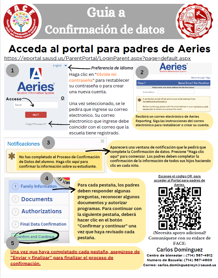 Data Confirmation Spanish Data Confirmation Spanish